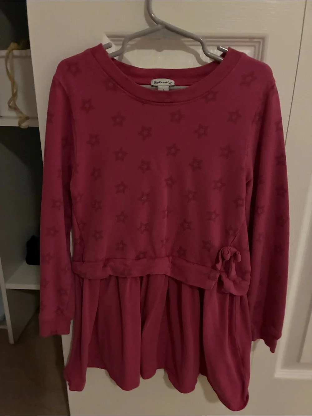 Splendid Girls' Star-Print Peplum Top - Deep Pink